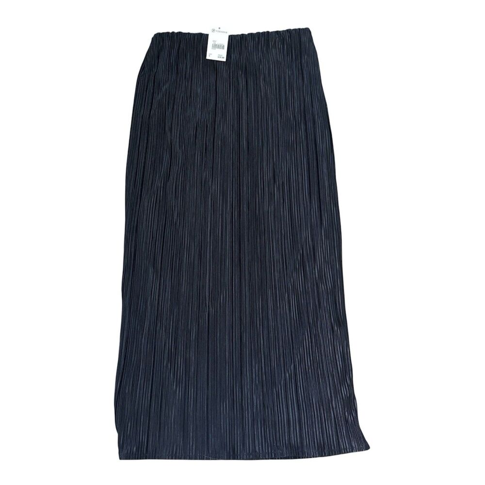 GILLI Versona Black Pleated Maxi Skirt Small NWT Long Accordion Elastic Waist